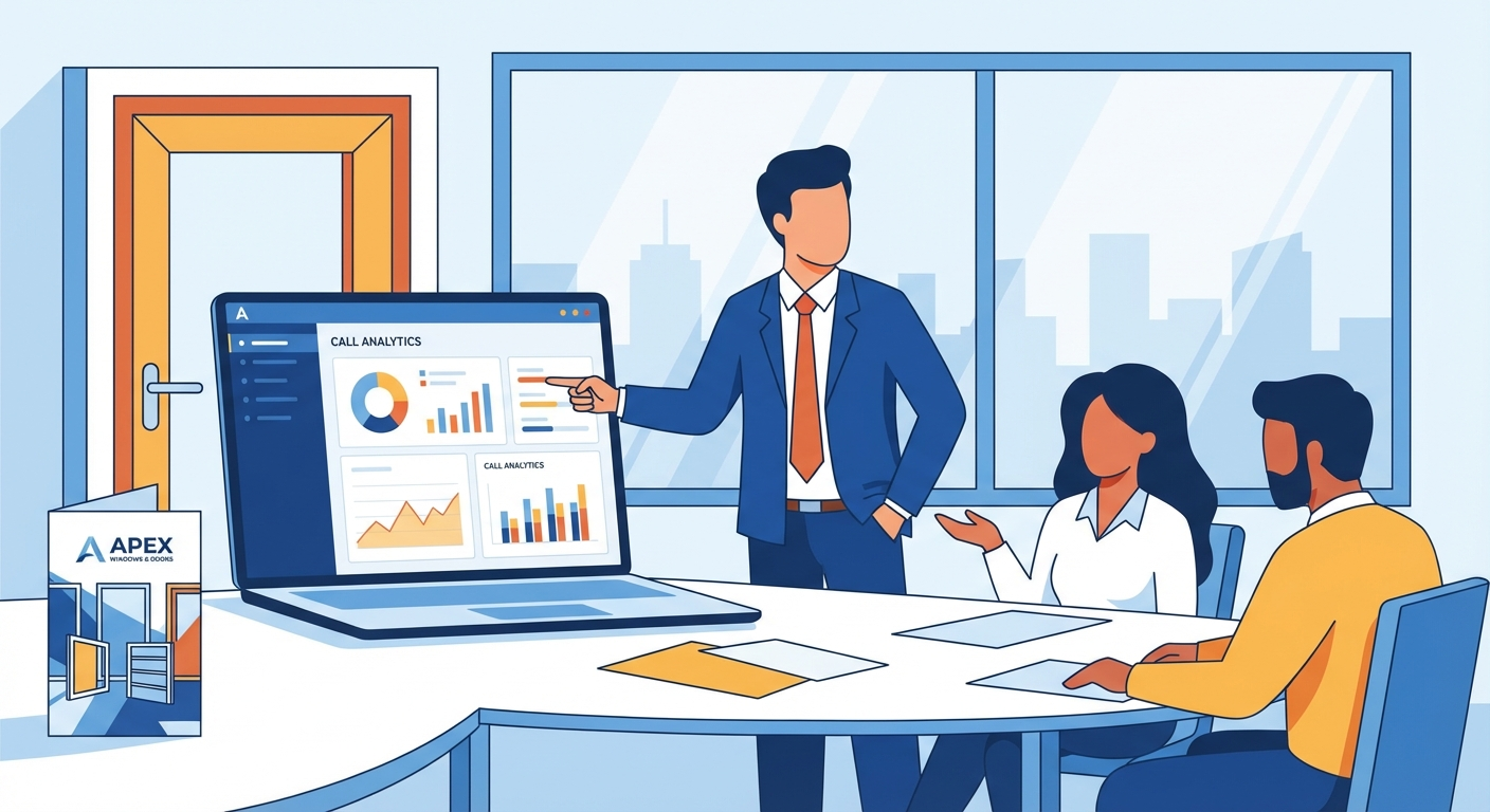 Team reviewing call analytics for sales coaching